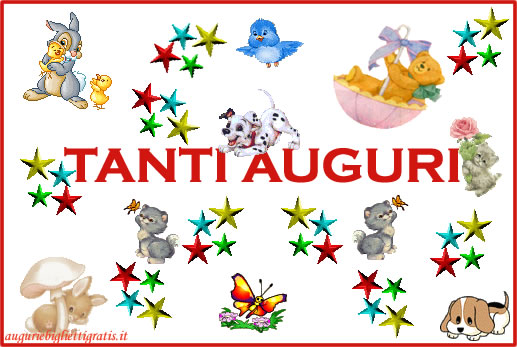 auguri con tanti animali