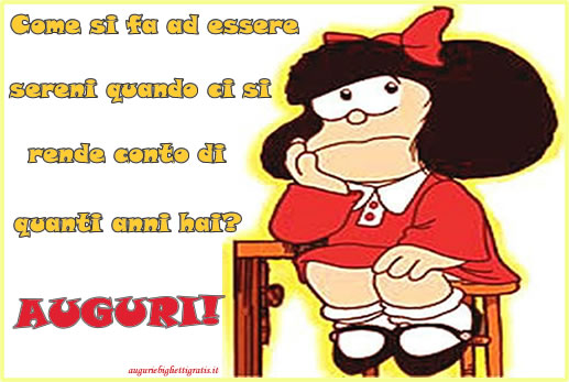 biglietto di auguri con mafalda