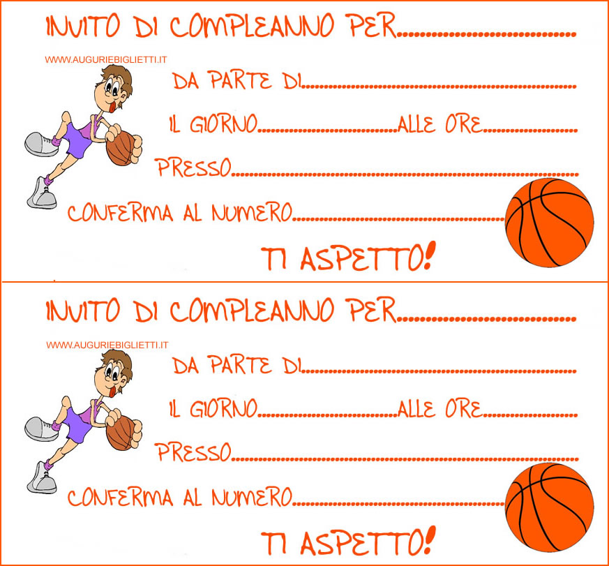 Invito Di Compleanno Pallacanestro