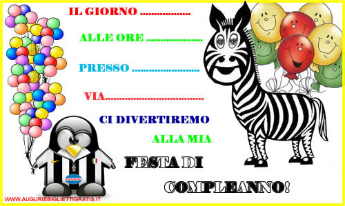 invito di compleanno squadre di calcio juventus