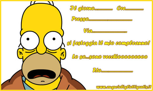 Invito Di Compleanno Divertente Simpson