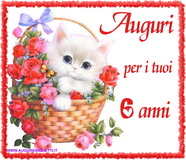 Biglietto Di Auguri Numerato Per Bambino Di 6 Anni Auguri E Biglietti Gratis