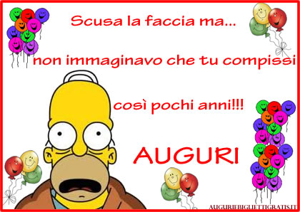 biglietto di auguri divertente con i simpson