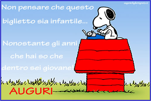 biglietto di auguri CON SNOOPY