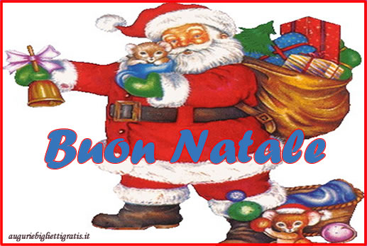 biglietti auguri di buon natale con babbo natale