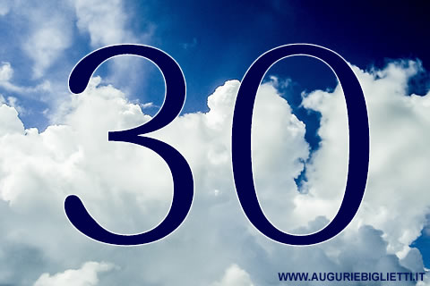 biglietti auguri per i 30 anni
