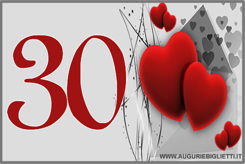 biglietti auguri compleanno 30 anni
