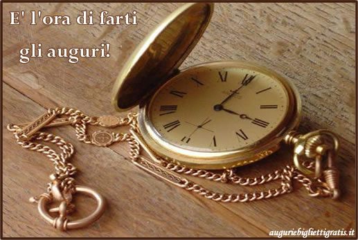 biglietto di auguri di buon compleanno con orologio da tasca