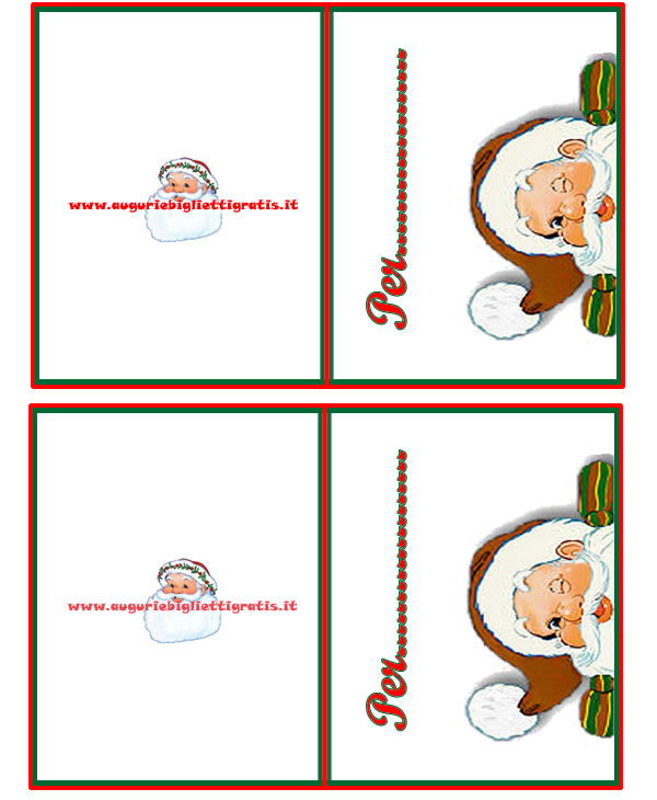 biglietti per pacchi regali di natale