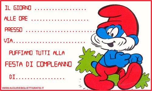 inviti compleanno con il grande puffo
