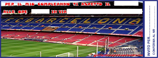 invito di compleanno calcio barcellona