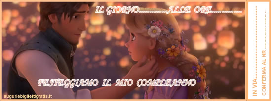 inviti di compleanno rapunzel