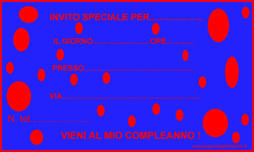 inviti compleanno rosso blu