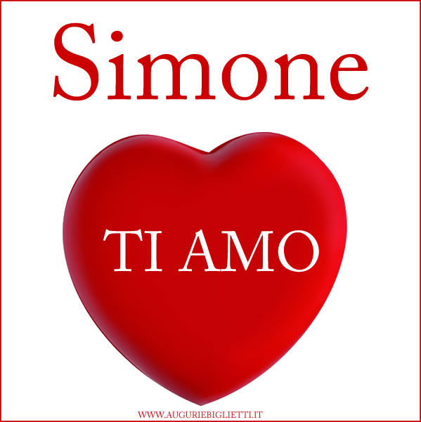 biglietto d amore con scritto simone ti amo