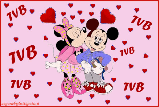 biglietto per dire tvb con topolino e minnie