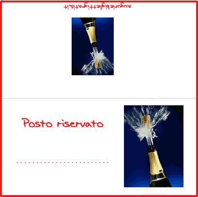 segnapostola tavola del cenone di capodanno con bottiglia di spumante