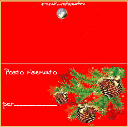 biglietto con palline di natale e vischio