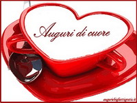 biglietto di auguri con tazza a forma di cuore