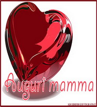 biglietto di auguri per le mamme con cuore rosso scintillante