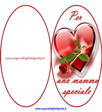 biglietto auguri per la festa della mamma con cuore rosso