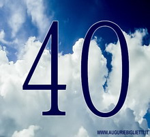 biglietto di auguri con scritto 40