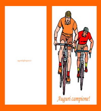 auguri di compleanno con ciclisti in sella