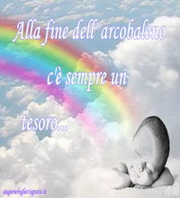 biglietti battesimo con arcobaleno