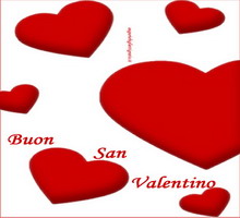 biglietto di auguri per san valentino con tanti cuori rossi su sfondo bianco