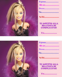 invito compleanno di barbie