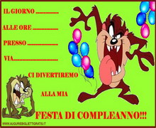 invito compleanno tazzmania