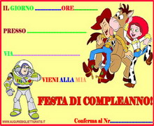 inviti di compleanno di buzz lightyear