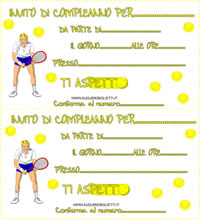 invito con immagini di tennis