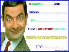 inviti compleanno mister bean